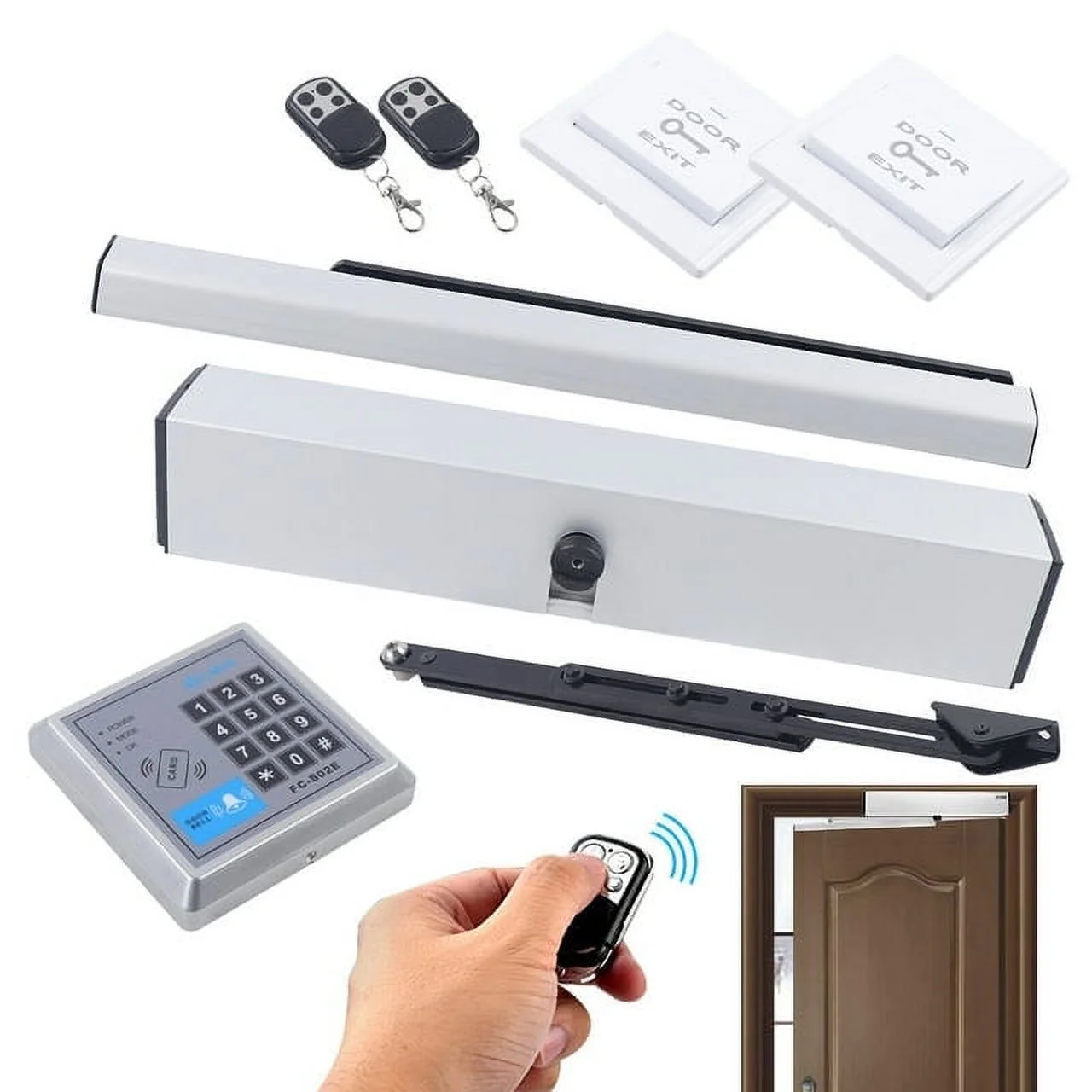 Wuzstar Automatic Swing Door Opener with Remote Control Electric Swing Door Operator Closer 120° Handicap Door Operator Kit
