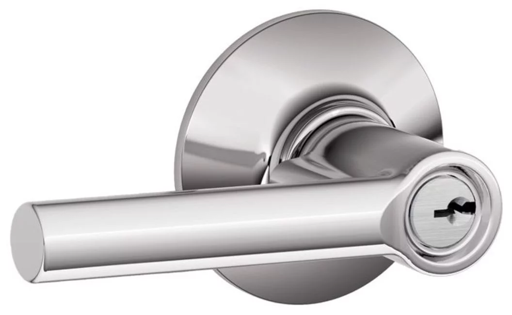 Schlage F51-Brw Broadway Single Cylinder Keyed Entry Door Lever Set - Chrome
