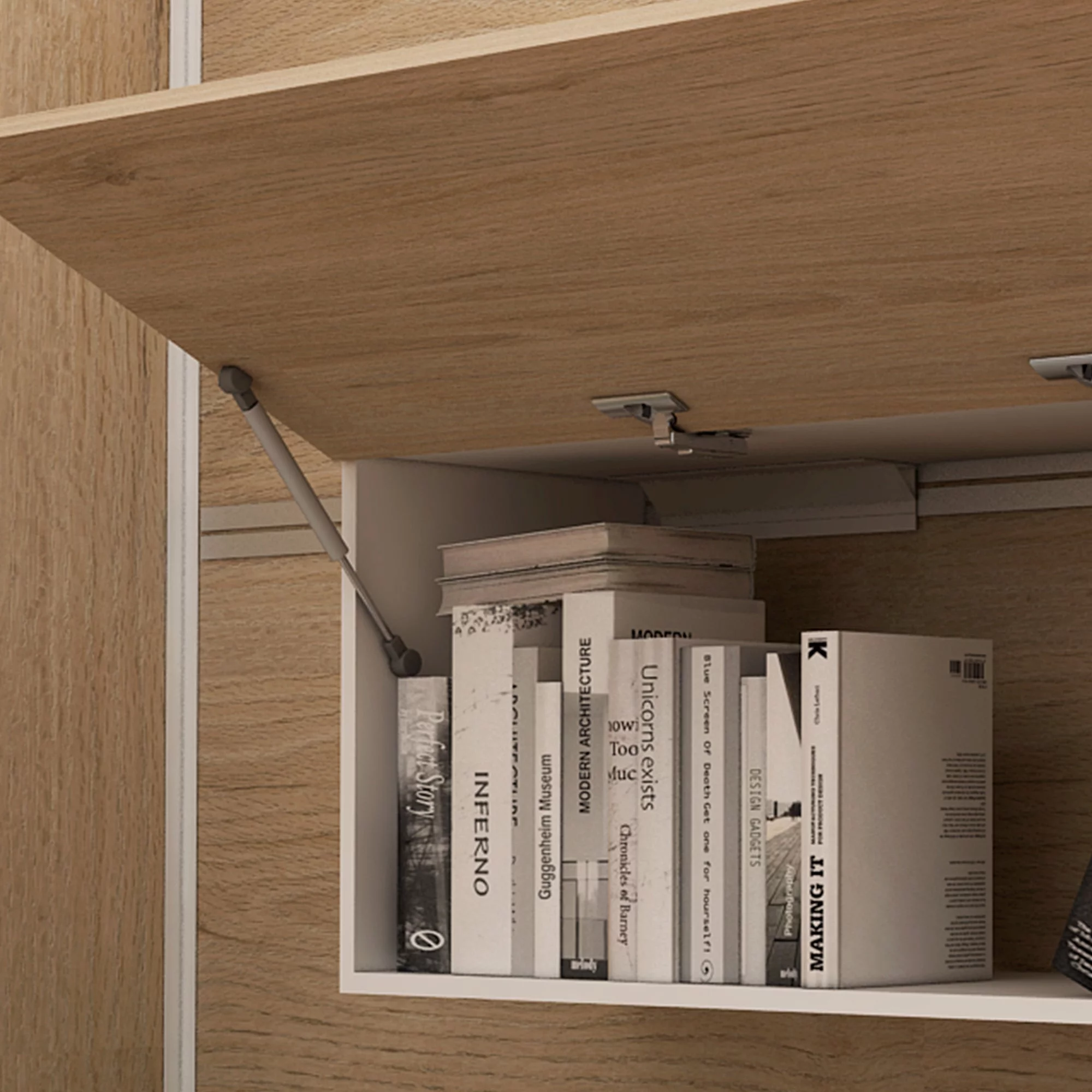 DEPOT E-SHOP 120N Cabinet Gas Lid Support Hinge For Soft Closing Doors Set Of 1 Und , Gray - Hinges