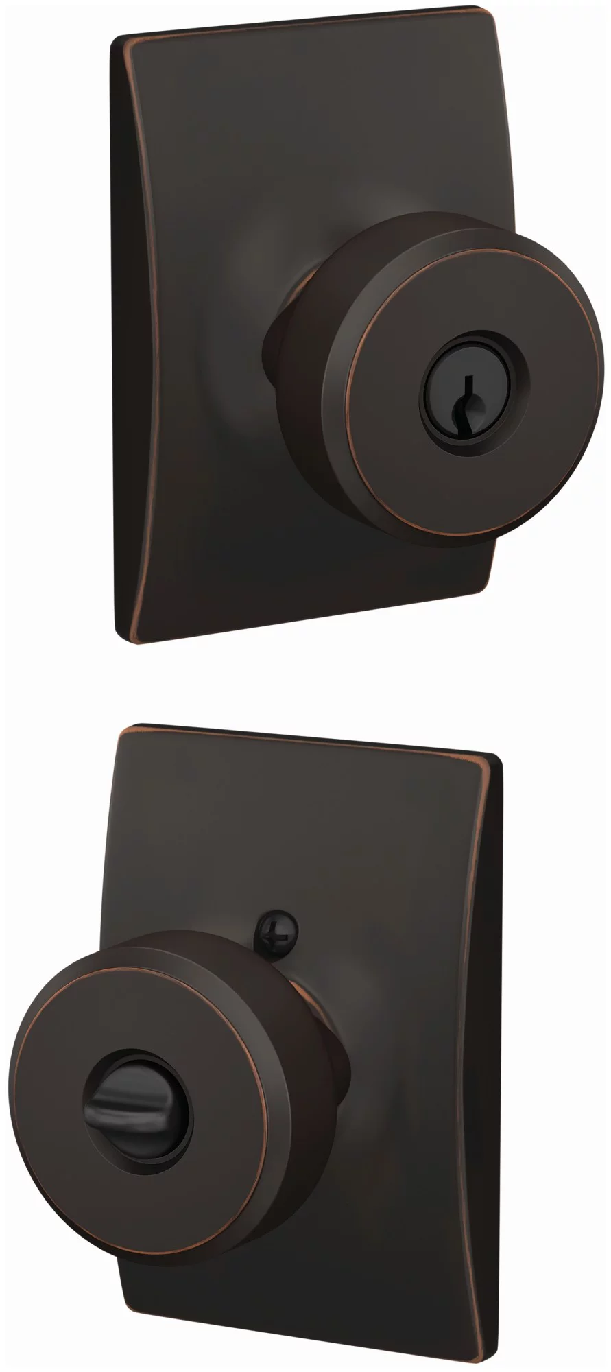 Schlage F51a-Swa-Cen Custom Swanson Passage Or Privacy Door Lever Set - Black