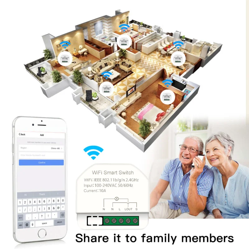 1gang MINI Wifi Smart Switch Timer Switches Smart Home Automation Compatible with Tuya Alexa Google Home