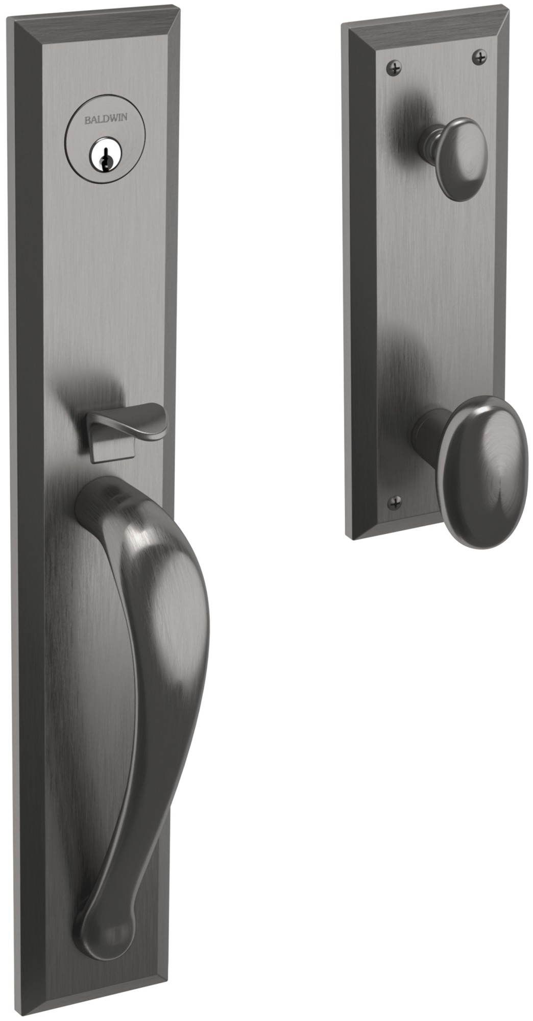 Baldwin 6403.Entr Cody Style Full Escutcheon Single Cylinder Handleset - Black