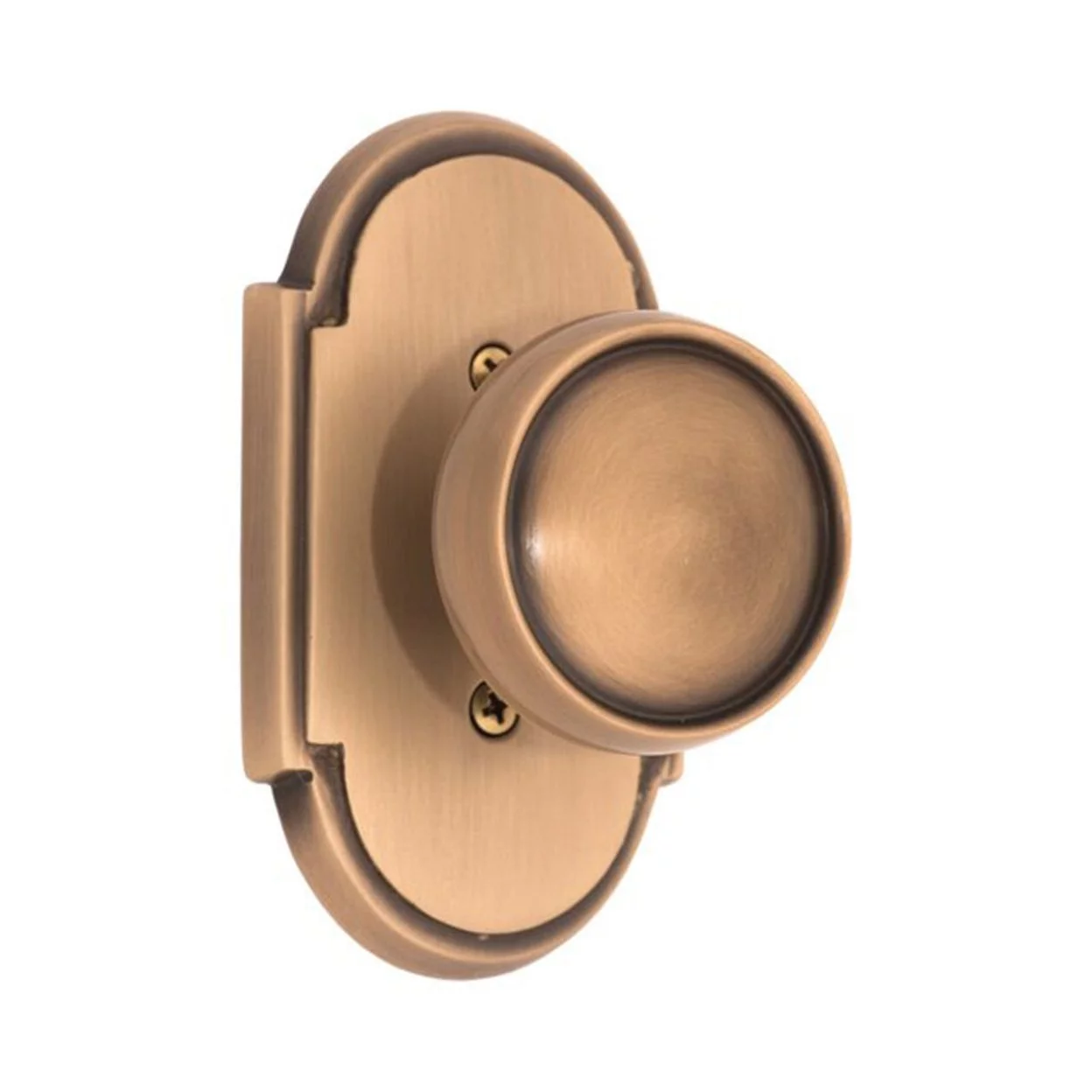 Home Door Knob Palladian Plate Double Dummy Set - Antique Brass