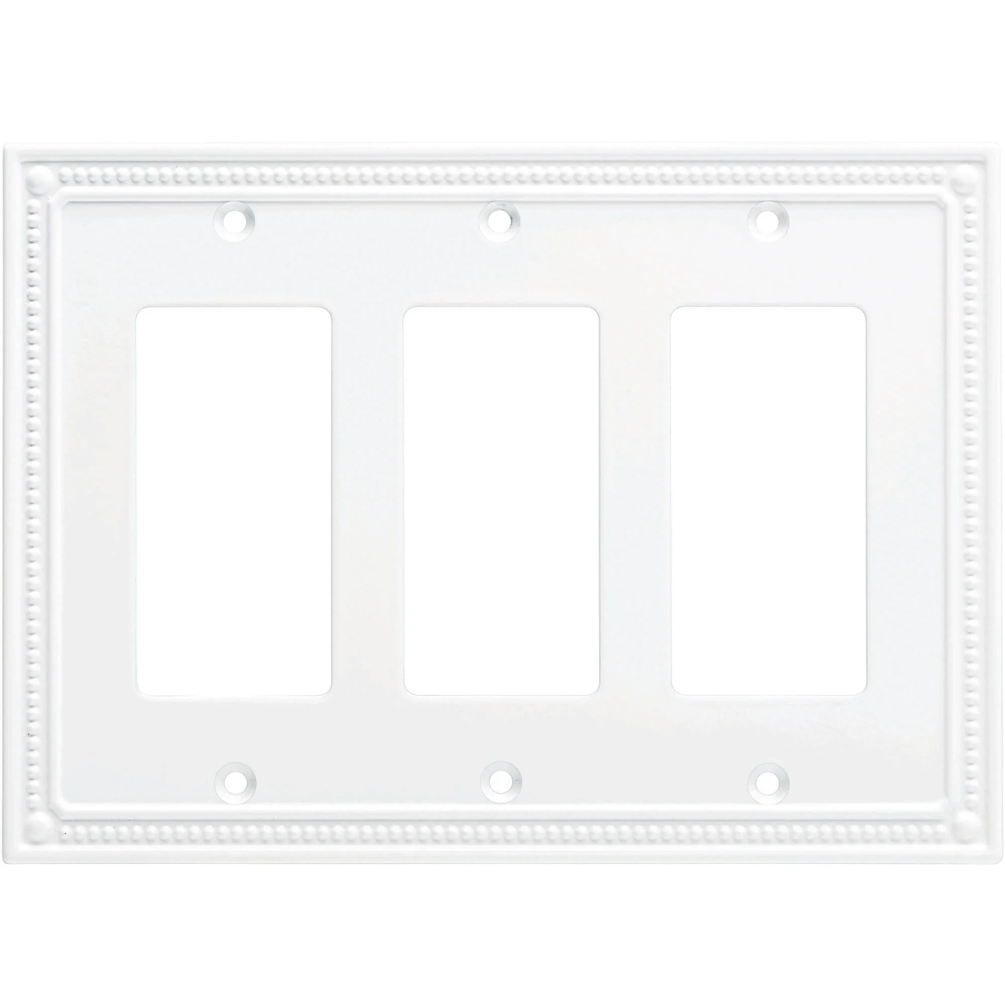 Franklin Brass Classic Beaded Triple Decorator Wall Plate in Pure White