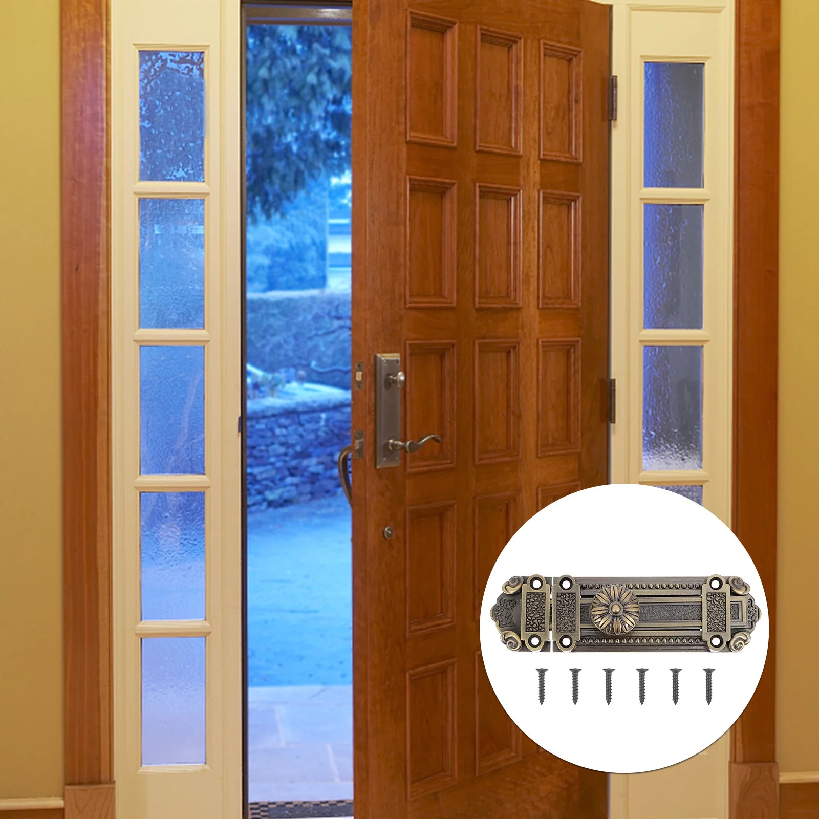 Qumonin Security Sliding Lock Door Latch Bolt Vintage Furniture Hardware Blue