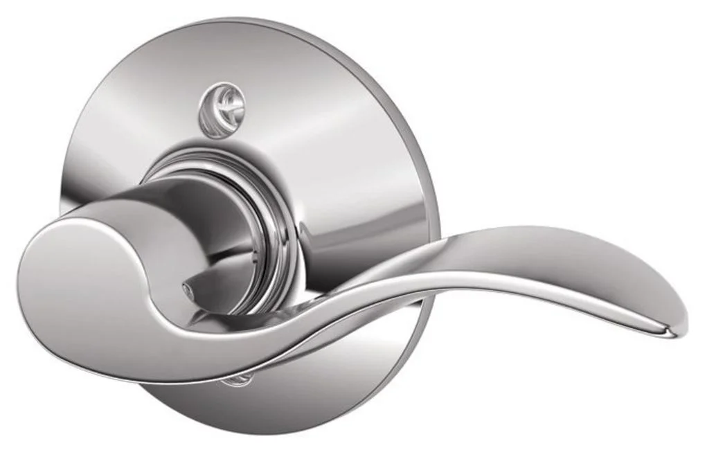 Schlage F170ACC625RH F170 ACC 625 RH Accent Right Hand Dummy Lever, Standard, Bright Chrome