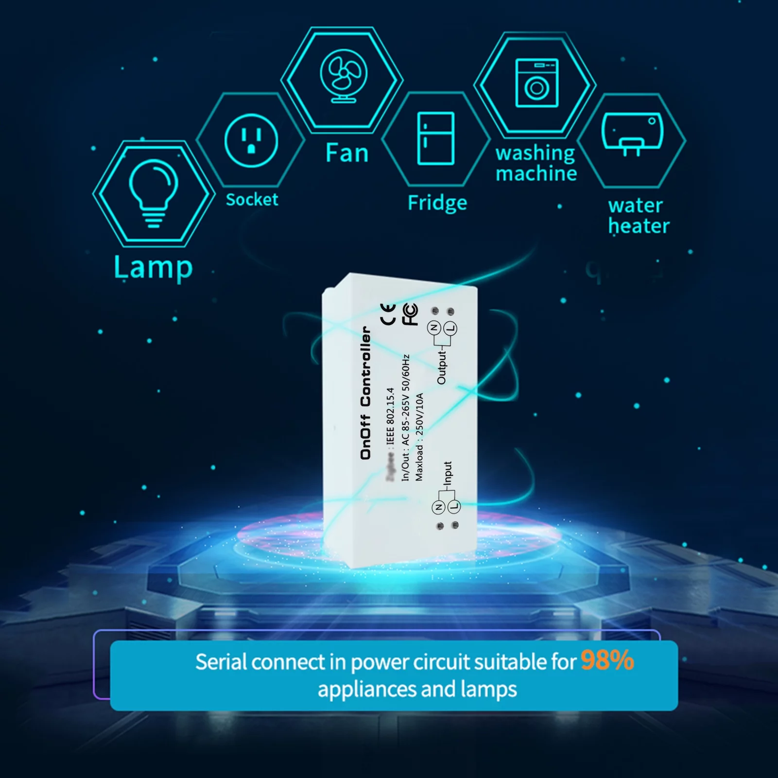 Tomshine OnOff Controller S-mart Switch APP Remote Control Intelligent Home Module Dimmer Controller Hub AC85-265V 10A