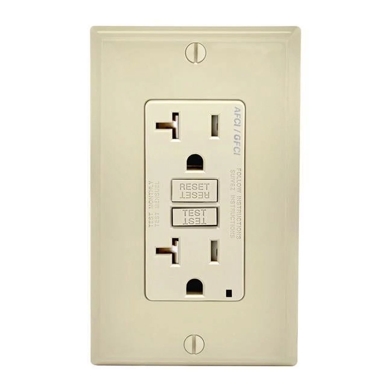 Leviton 3809456 20A, 125V 5-20R Decora AFCI & GFCI Dual Function Outlet, Light Almond