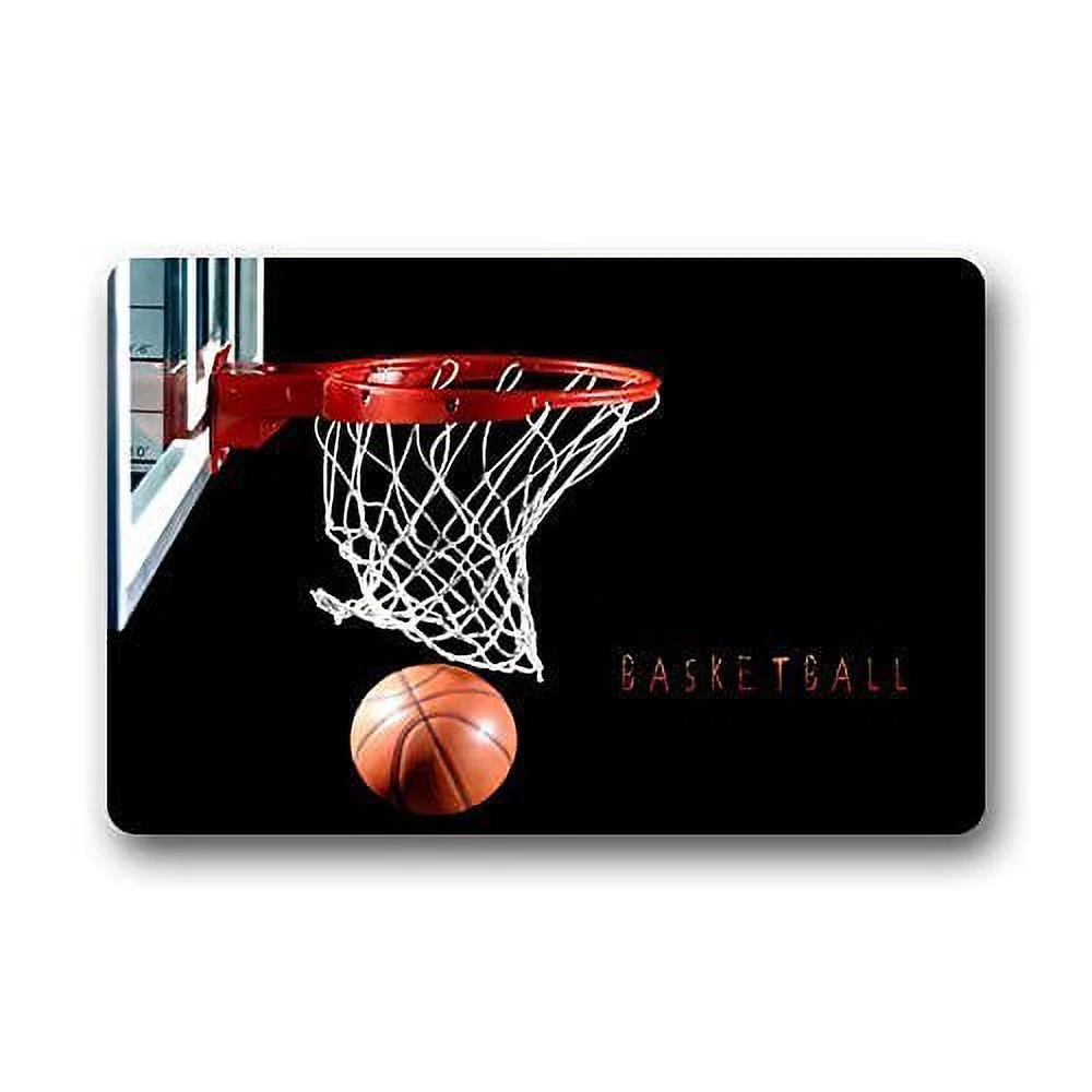 WinHome Basketball Hoop Doormat Floor Mats Rugs Outdoors/Indoor Doormat Size 23.6x15.7 inches