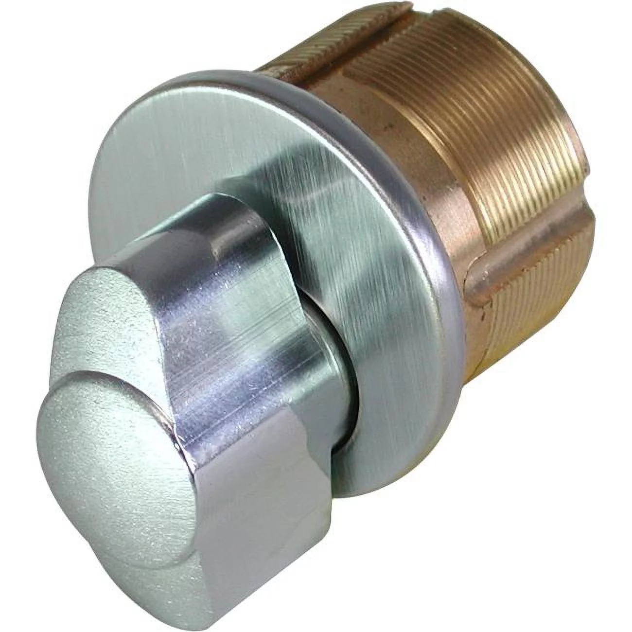 1 in. Mortise T Turn Cylinder with Yale Standard & Adams Rite Cams, Satin Chrome