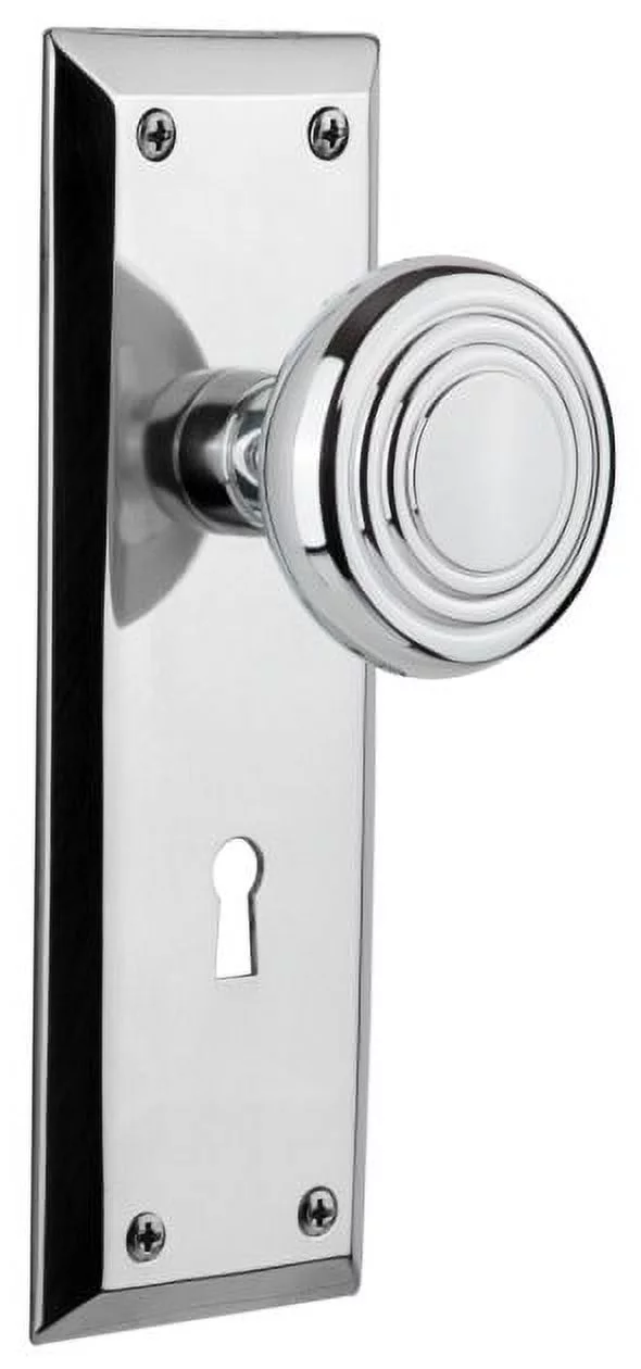 Nostalgic Warehouse Nykdec_Prv_238_Kh Deco Solid Brass Privacy Door Knob Set - Chrome