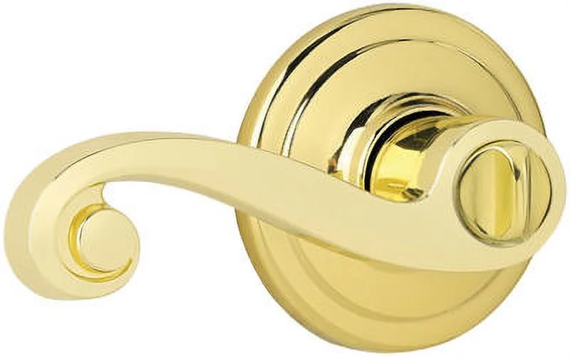 Signature Series Polished Brass Finish Lido Universal Privacy Lever, Each