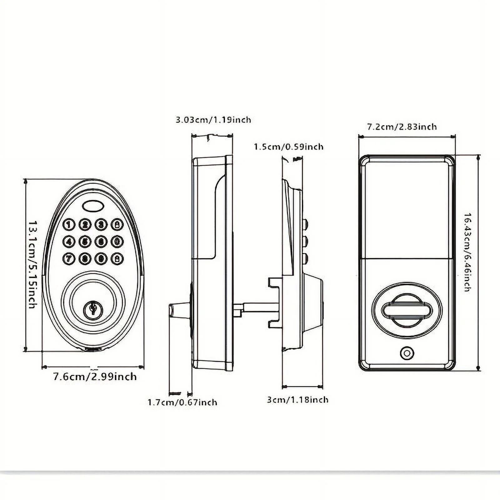 NOQIZ Electronic Keypad Deadbolt, Auto Lock, 50 User Codes, Backlit Keypad, Simple Installation, Security IP54 Waterproof, Smart Lock For Front Door, Home, Apartment - M30 SN