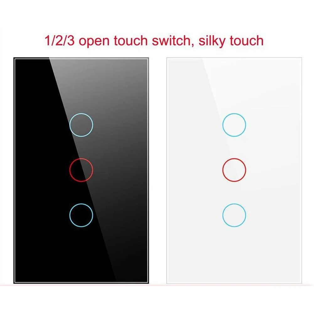 WiFi Switch Smart Home Touch RF Light Wall Panel 1/2/3 Gang Black US
