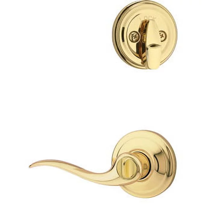 Kwikset 978TNLRH-3 Right Hand Tustin Lever Interior Single Cylinder Montara Handleset Trim Bright Brass Finish