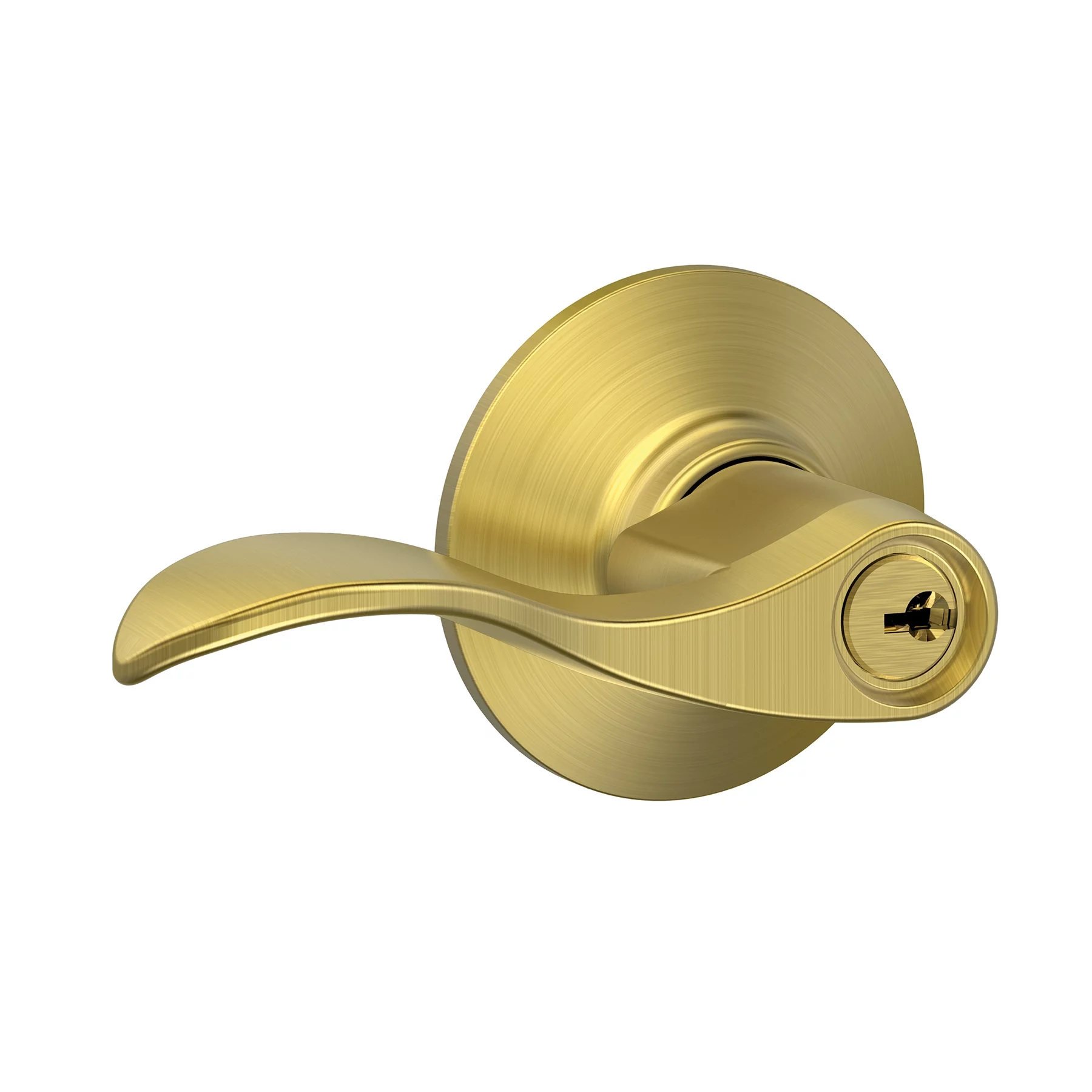 Schlage F51AVACC608 Satin Brass Accent Keyed Entry Lever