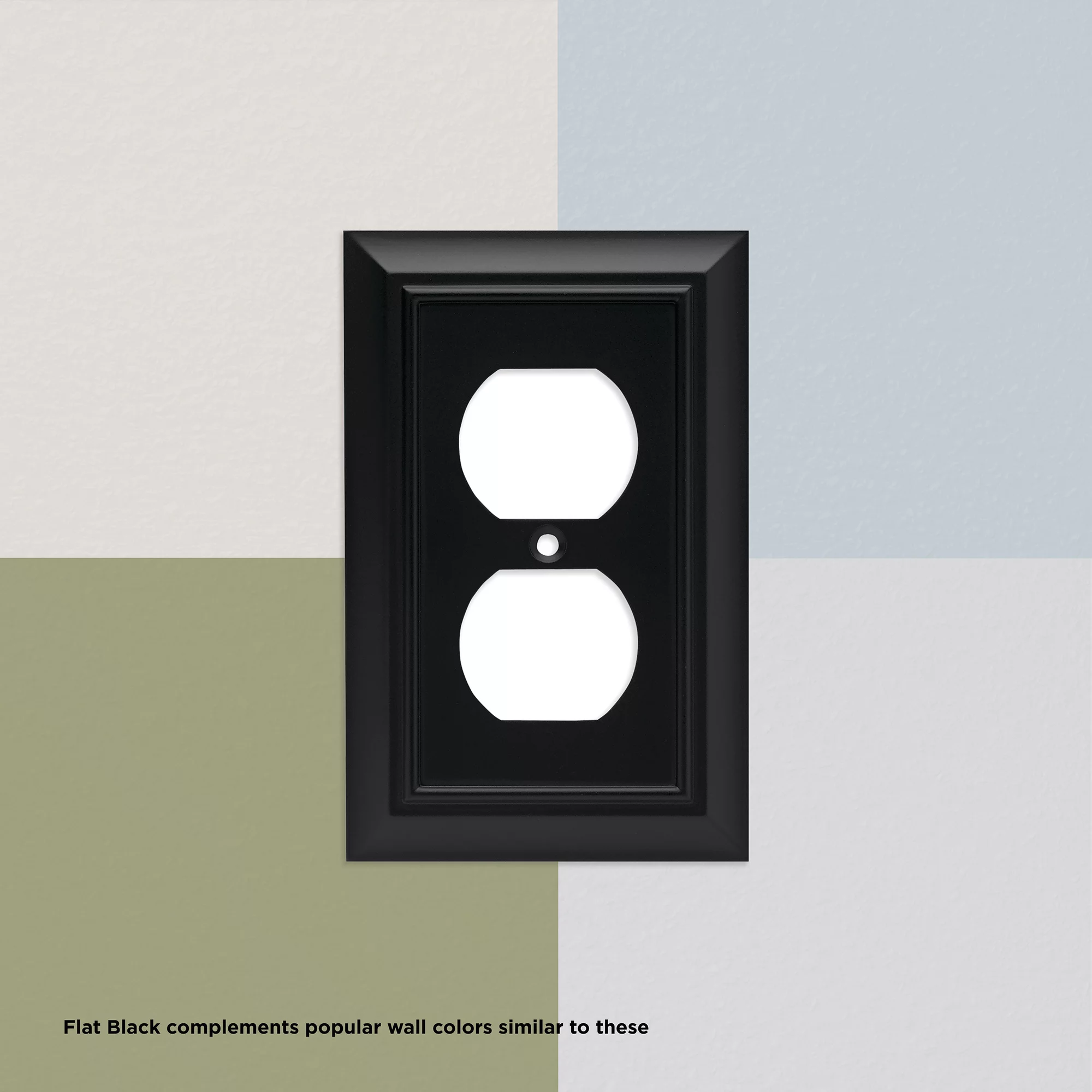 Franklin Brass Stamped Round Single Switch Wall Plate in Flat Black
