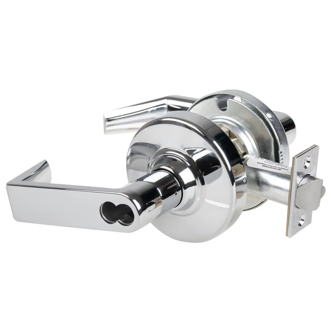 Schlage ND92BD RHO 625 Grade 1 Entrance Lock Rhodes Lever SFIC Prep Less Core Bright Chrome Finish Non-Handed