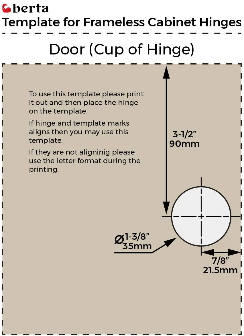 Berta 165 Degree Soft Close Full Overlay Frameless Lazy Susan Cabinet Hinges with Screws (4 Pack)