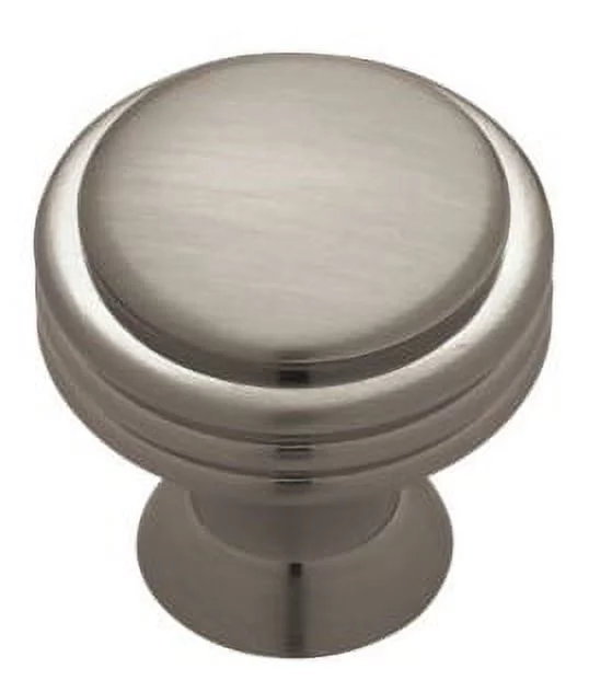 (10 Pack) Brushed Nickel Plated Solid Brass Ring Knob - 1-1/16