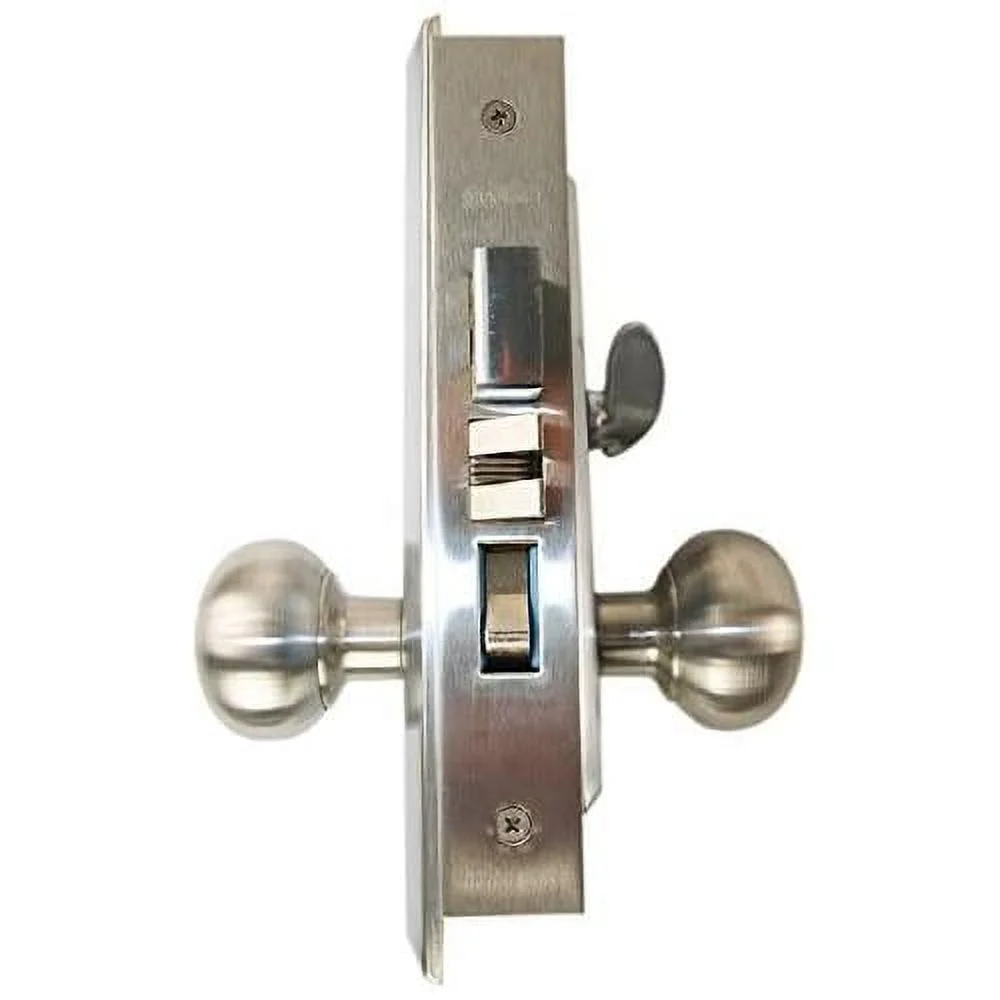 Marks New Yorker 7NY10A/26D, Chrome US26D Left Hand Mortise Entry Lock Set, Screwless Knobs Thru-Bolted Lockset (Left-Handed)