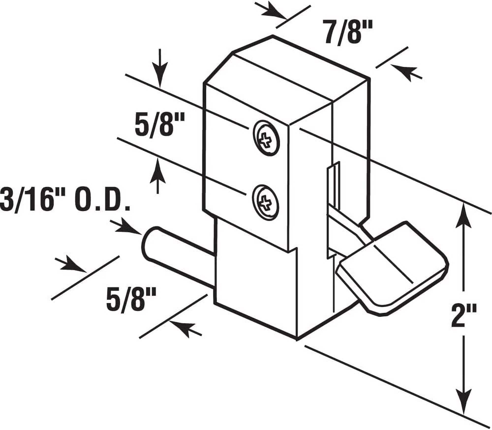 Security U 9877 Aluminum, Step-On Sliding Patio Door Lock, single pack