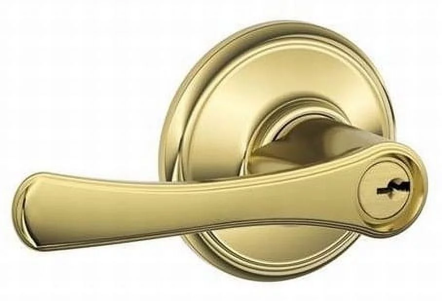 Schlage F51a-Vla Avila Single Cylinder Keyed Entry Door Lever Set - Brass