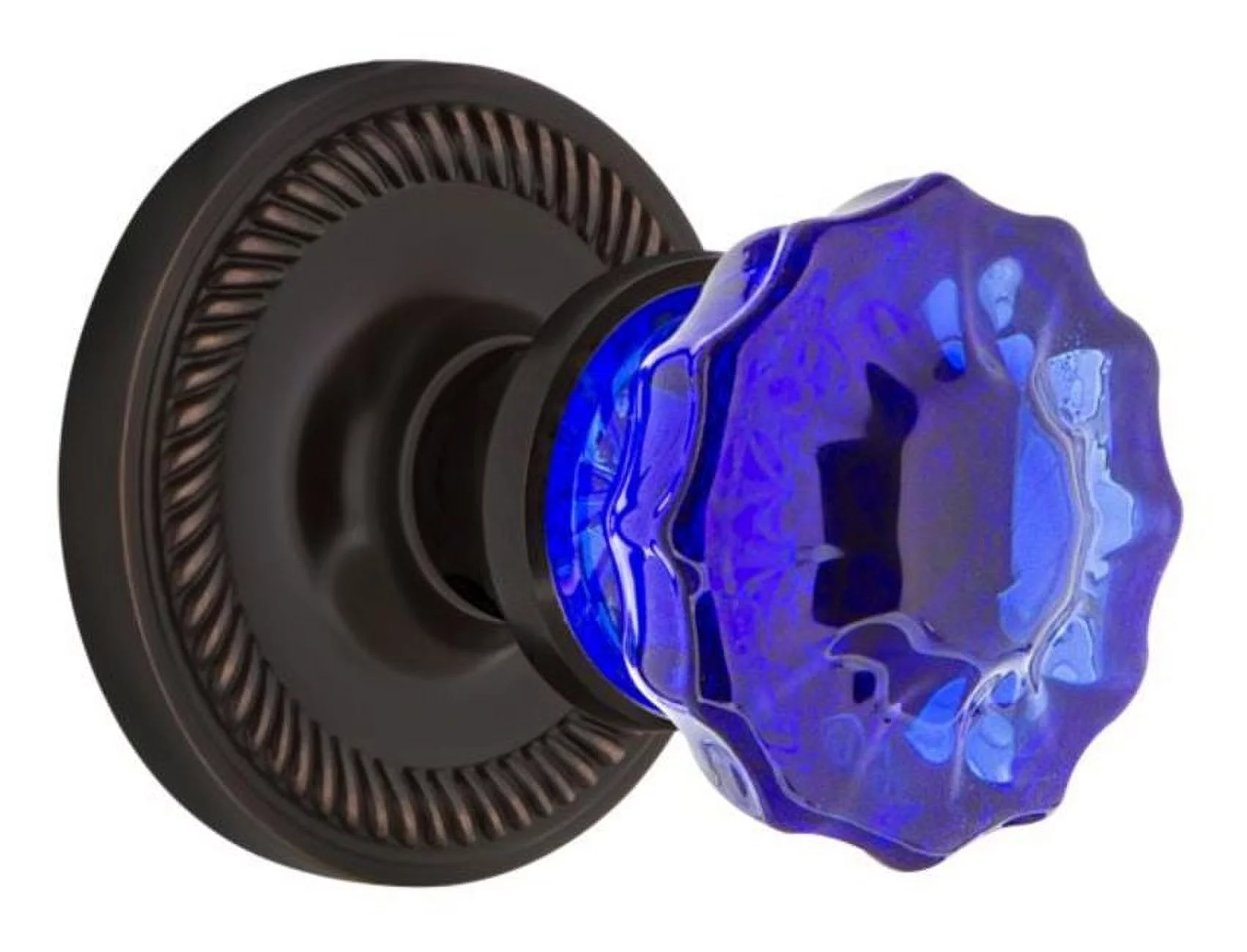 Nostalgic Warehouse Ropcrc_Dd_Nk Rope Solid Brass Rose Dummy Door Knob Set - Bronze