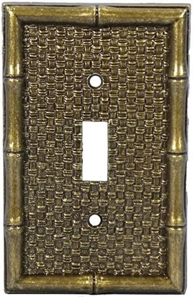 Brass Tiki Bamboo Toggle Switch Wallplate Cover 89601