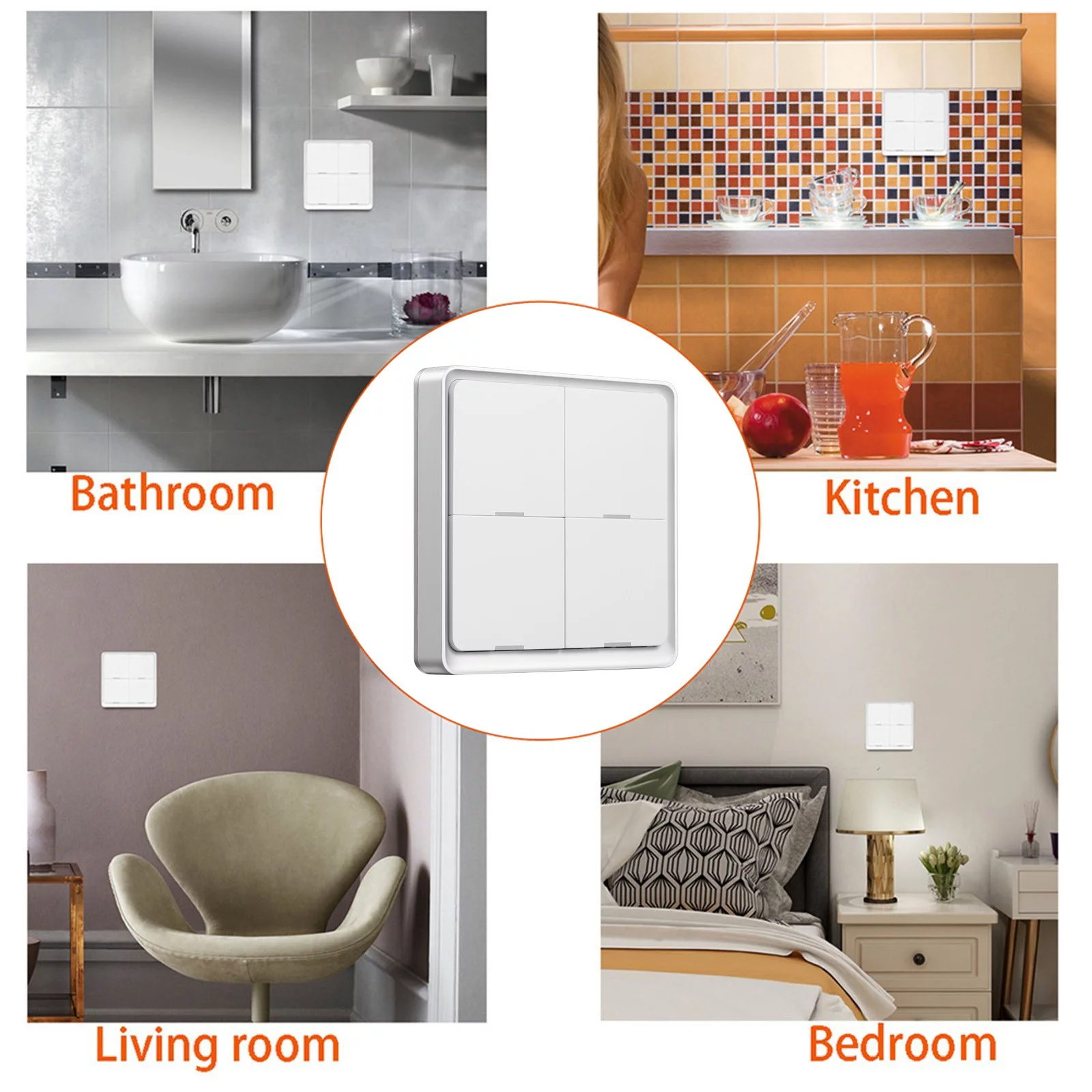 ForestYashe Tuya ZigBee- Smart Button Scene Switch, 4-port Wireless 12 Scene Wall Switch, Button Controller,