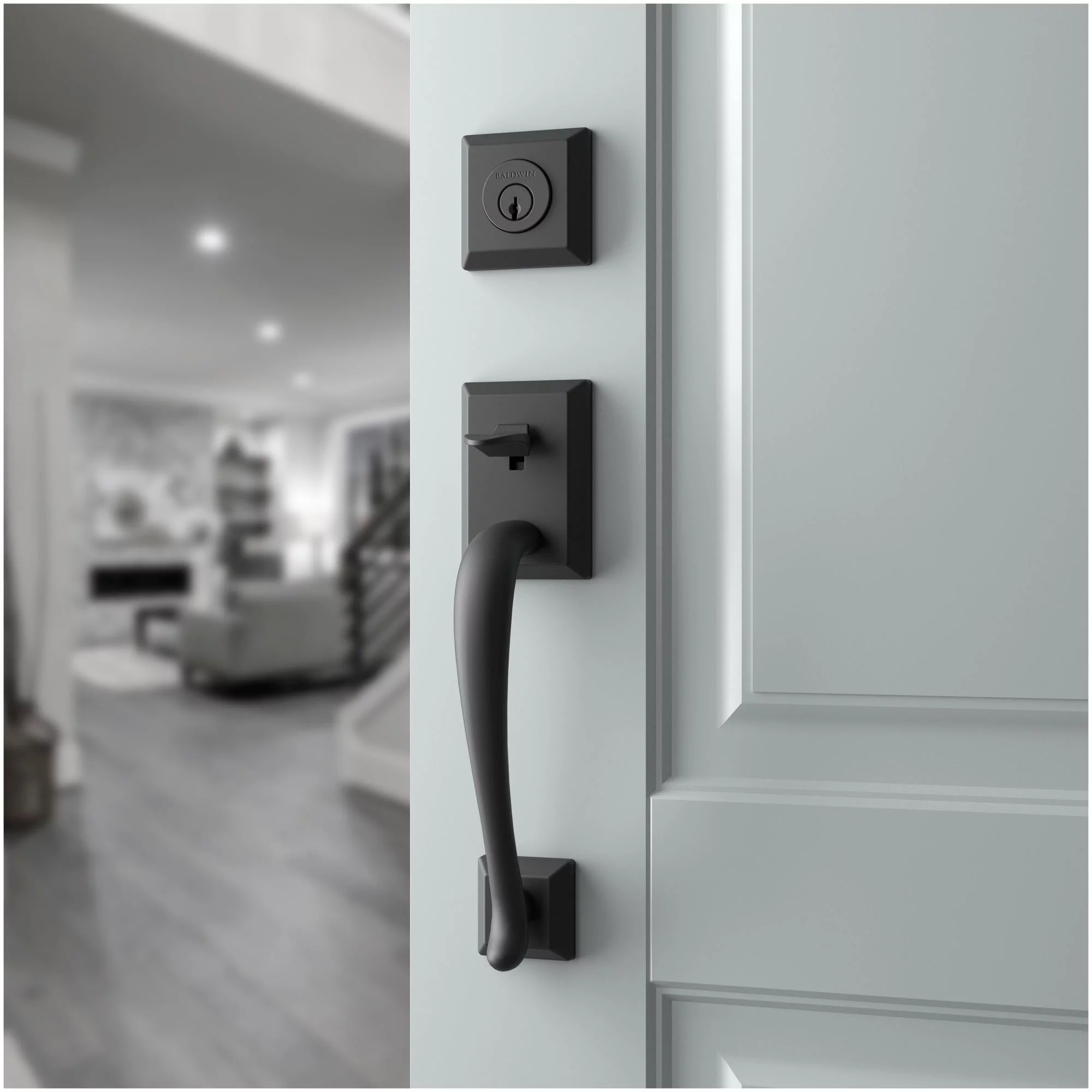 Baldwin Sc.Napxfed.R.Tsr Napa Sectional Single Cylinder Keyed Entry Handleset - Black