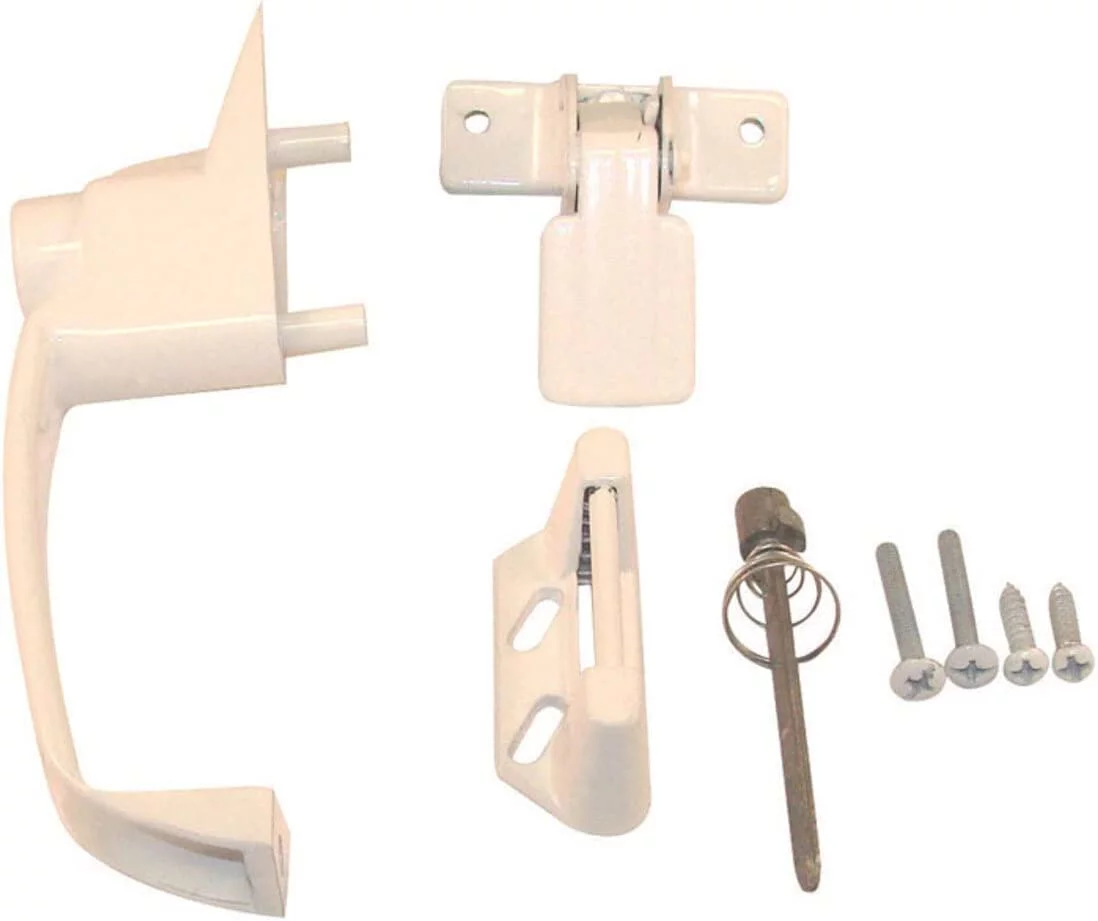 Barton Kramer 5498621 4 in. Powder Coated White Aluminum Patio Door Handle Set