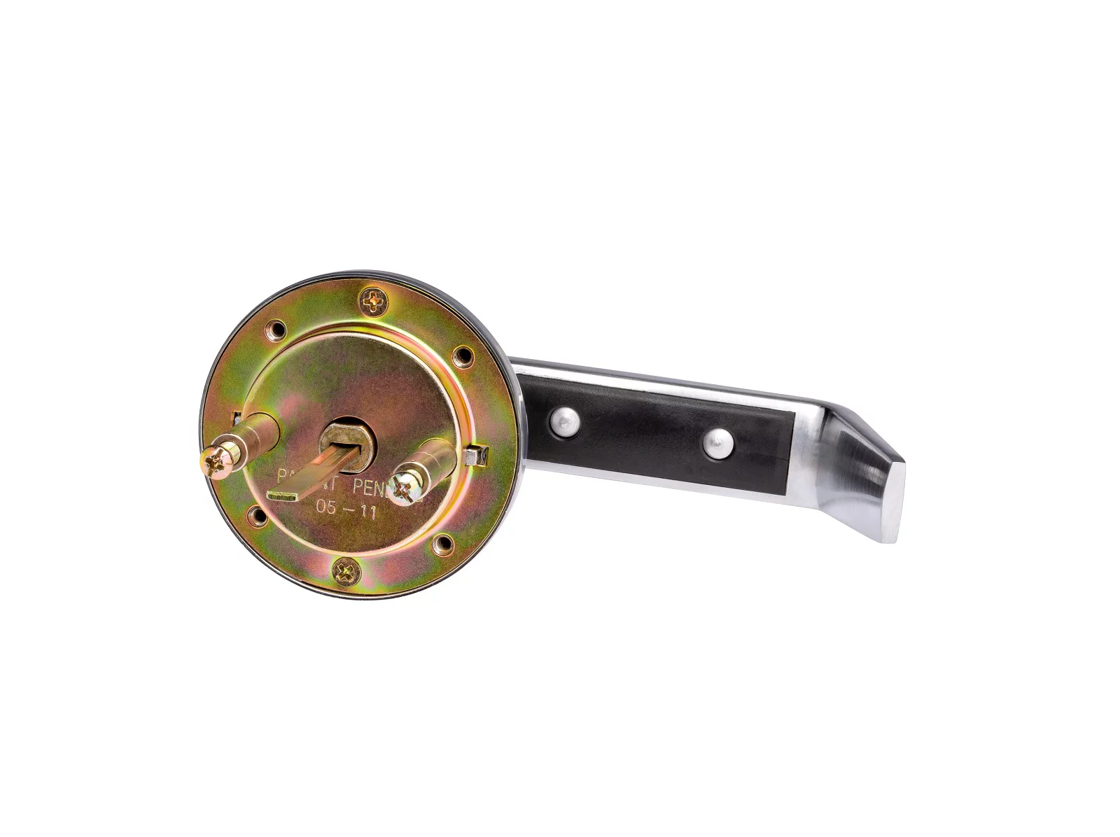 Global Door Controls Lever Handle Exit Device Trim with Entry Function in Satin Chrome Finish