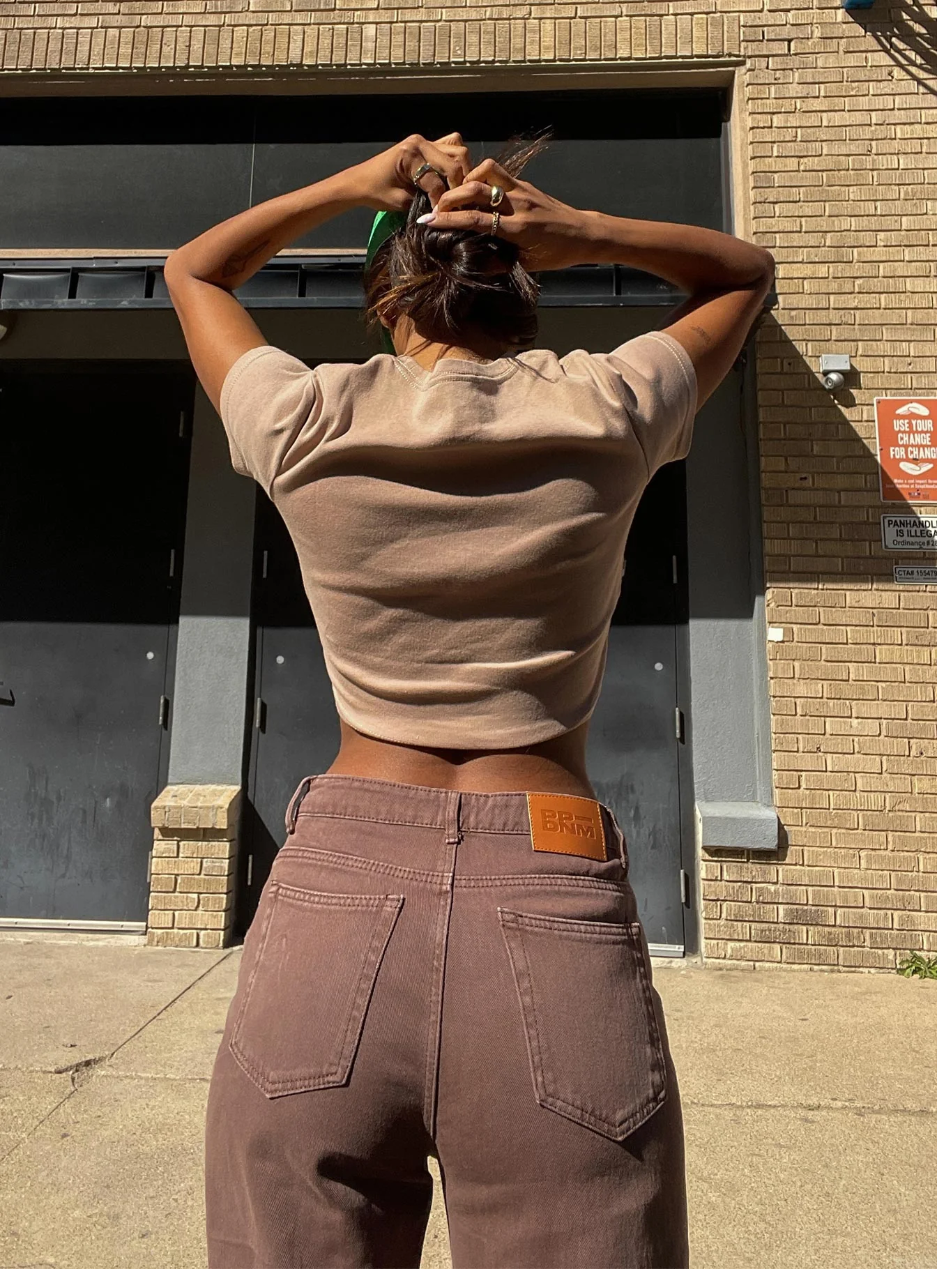 The Rolling Stones Live In Concert Cropped Tee Brown