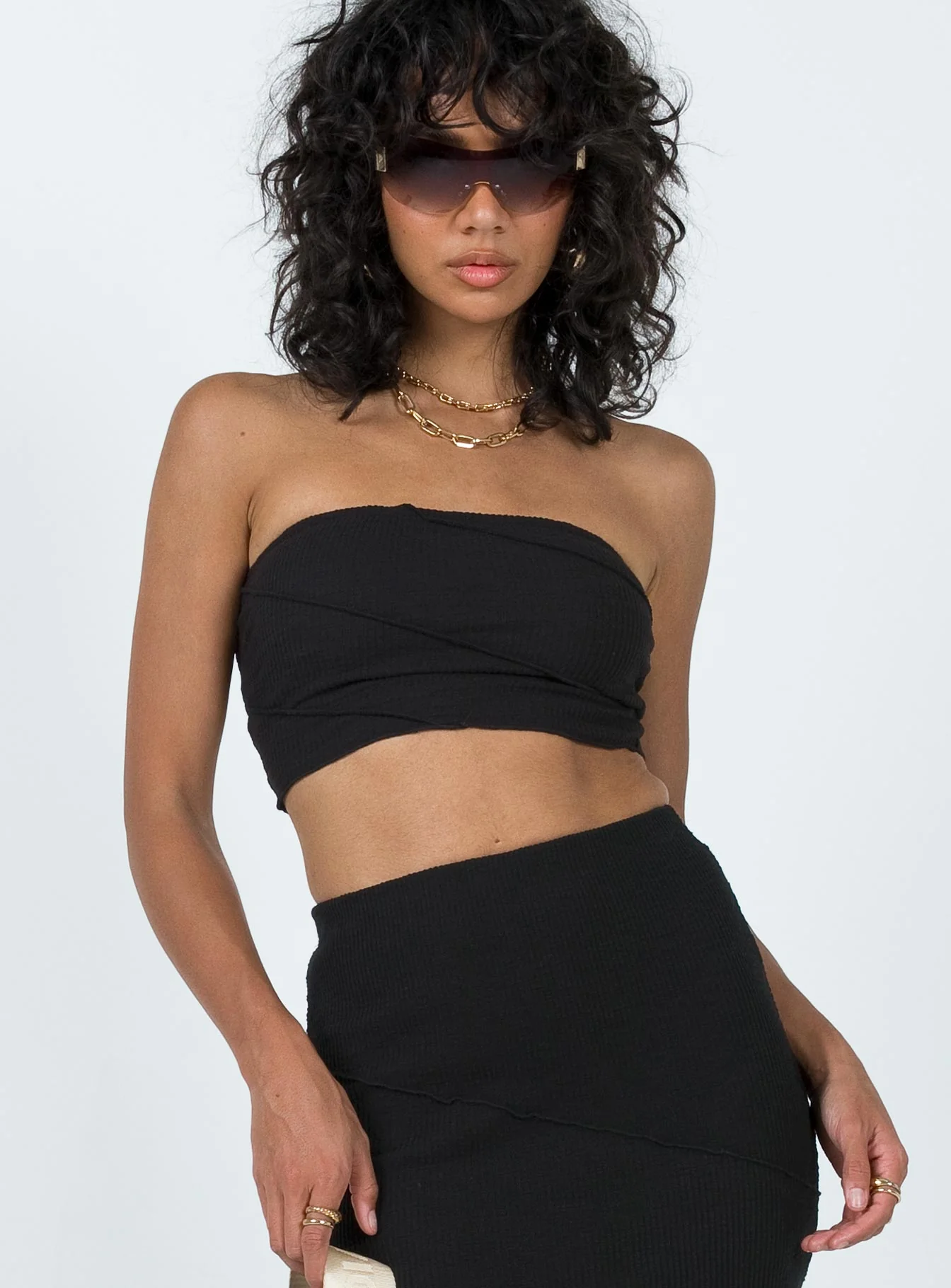 Oscar Strapless Top Black