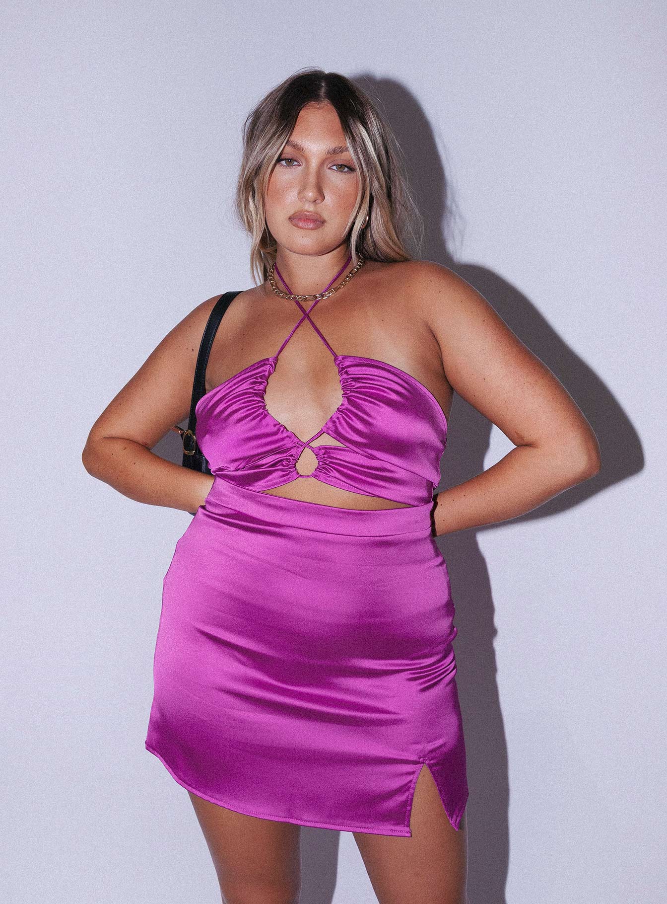 Hailey Satin Set Pink