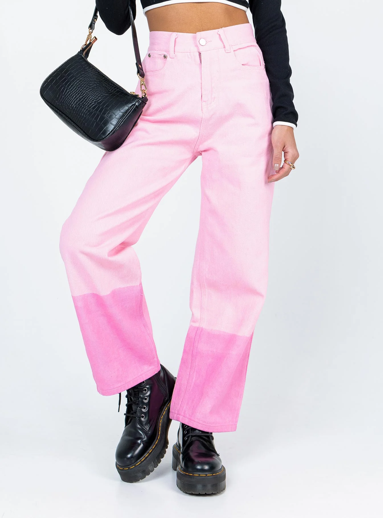 Cameran Straight Leg Denim Jeans Pink
