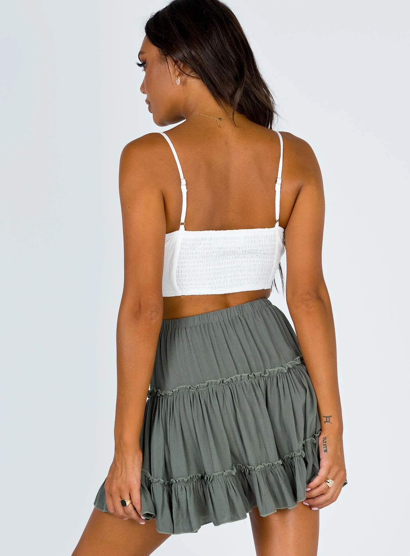 Marlowe Mini Skirt Khaki
