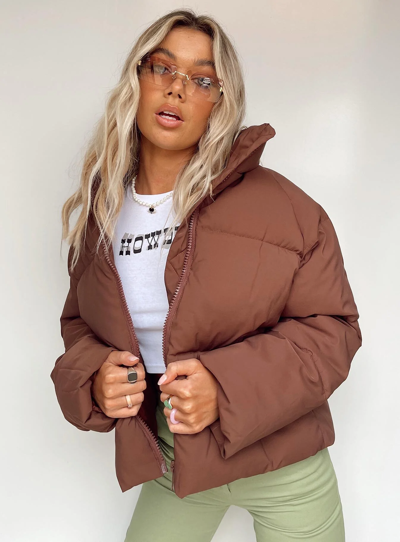 Zaria Puffer Jacket Brown