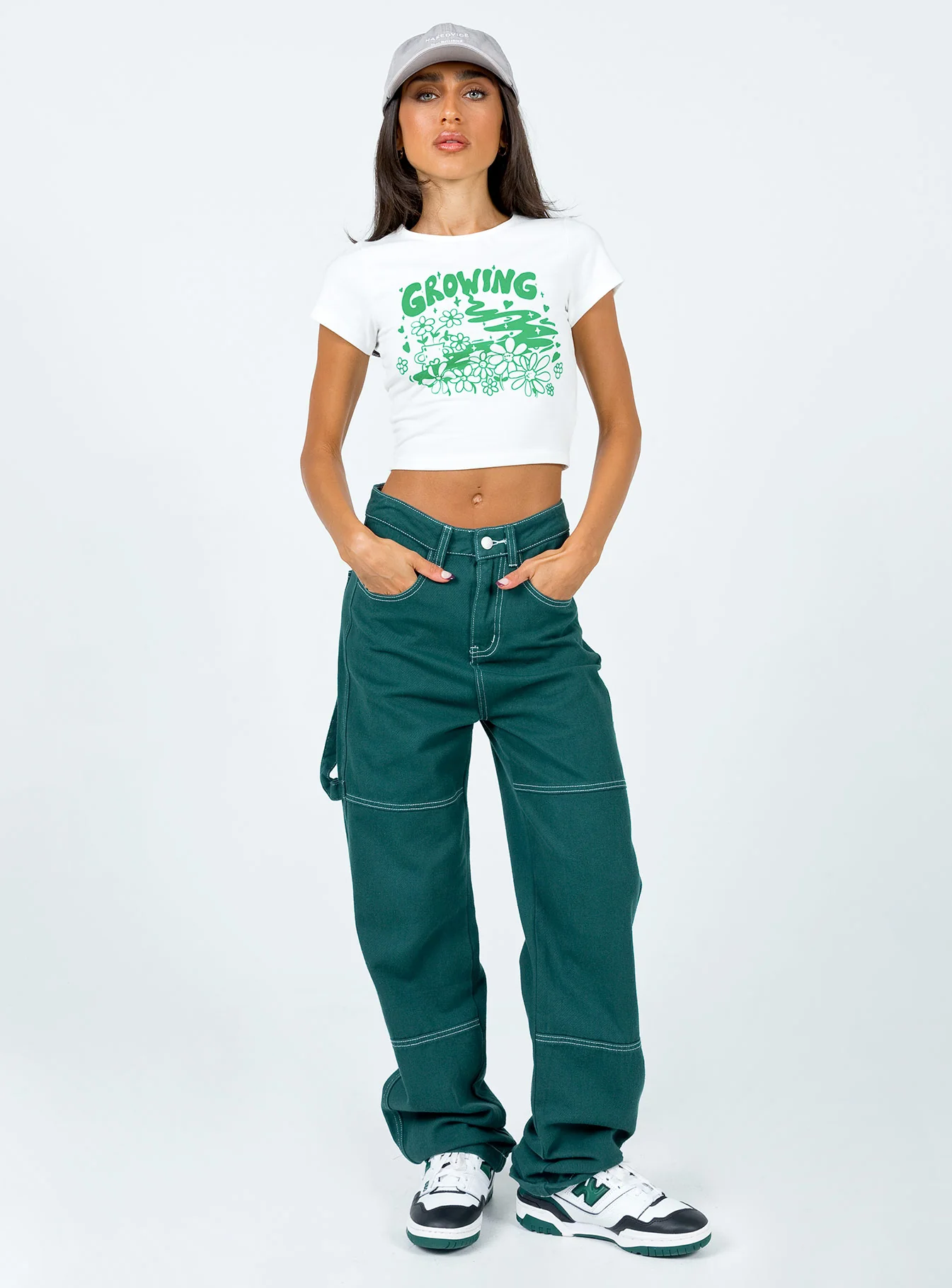 Growing Cropped Tee White