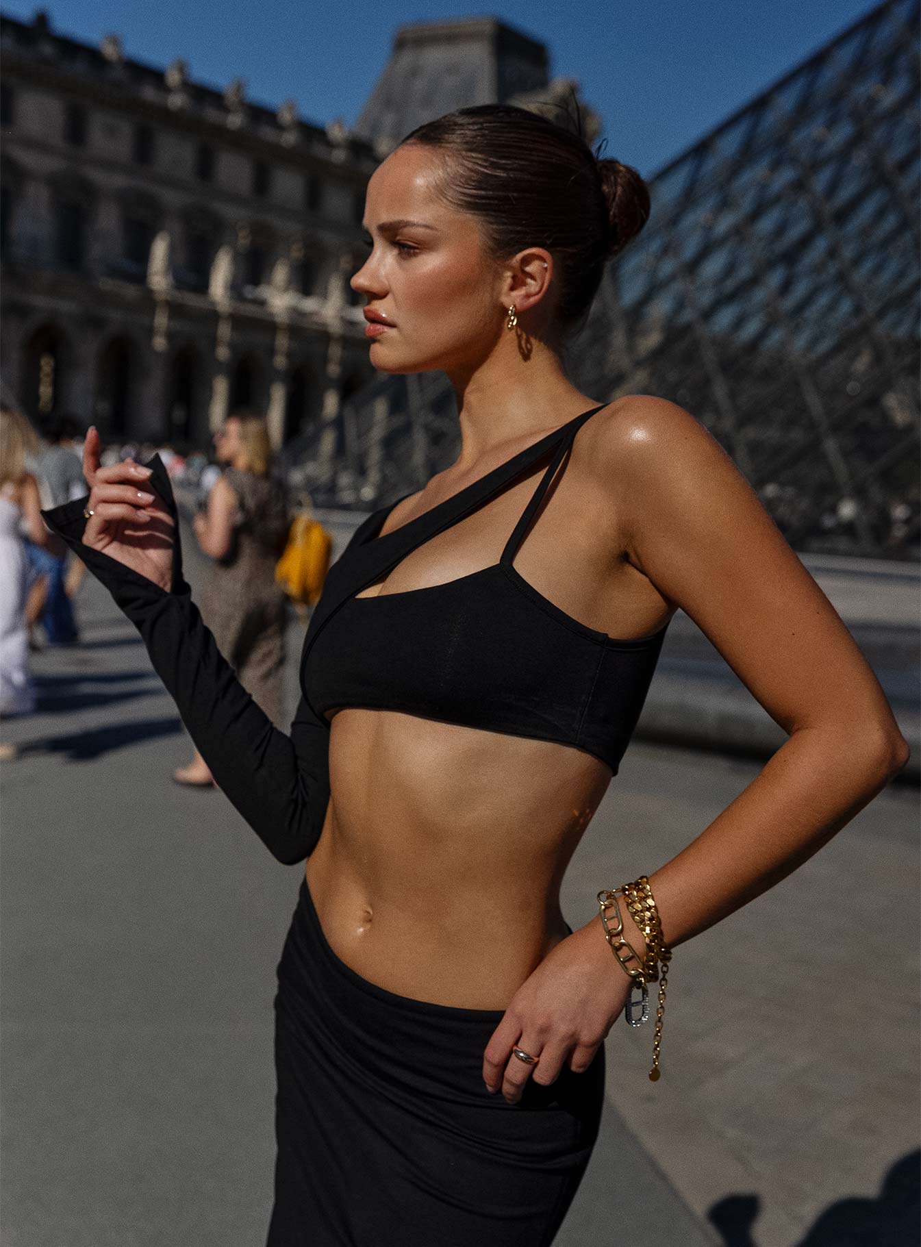 JGR & STN Eve Cropped Top Black