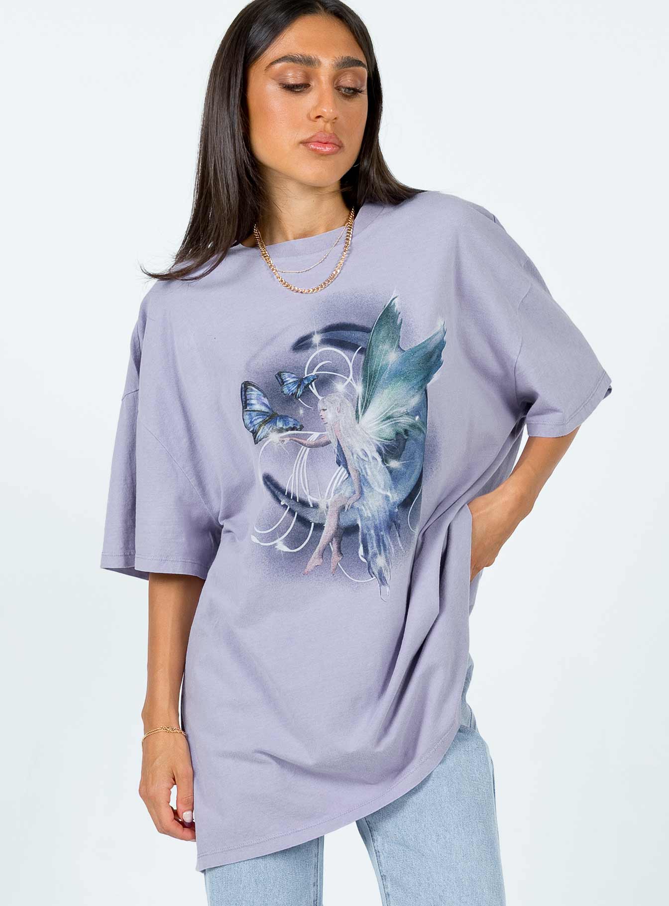 Fairy Forever Oversized Tee Purple
