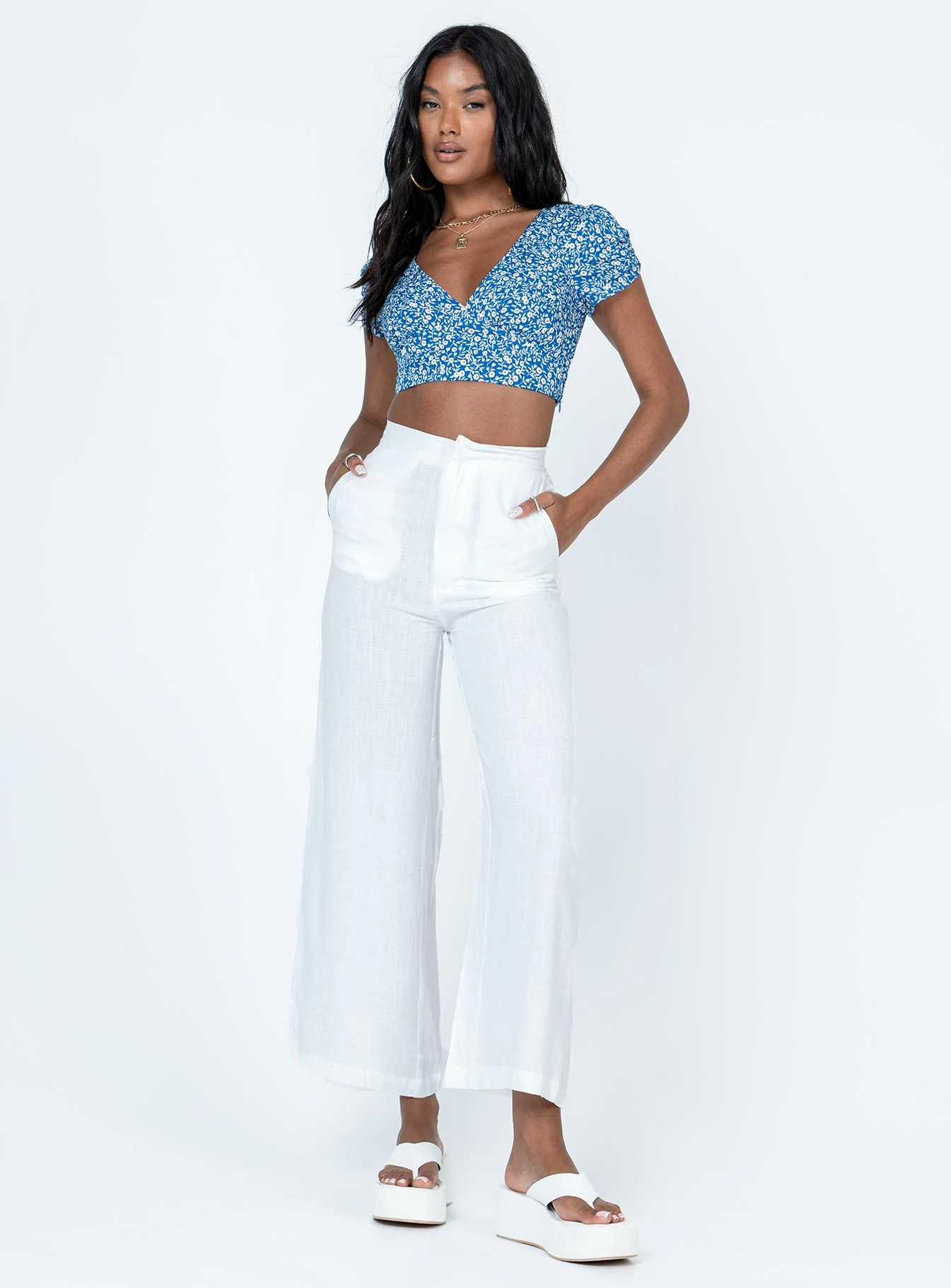 Simona Pants White