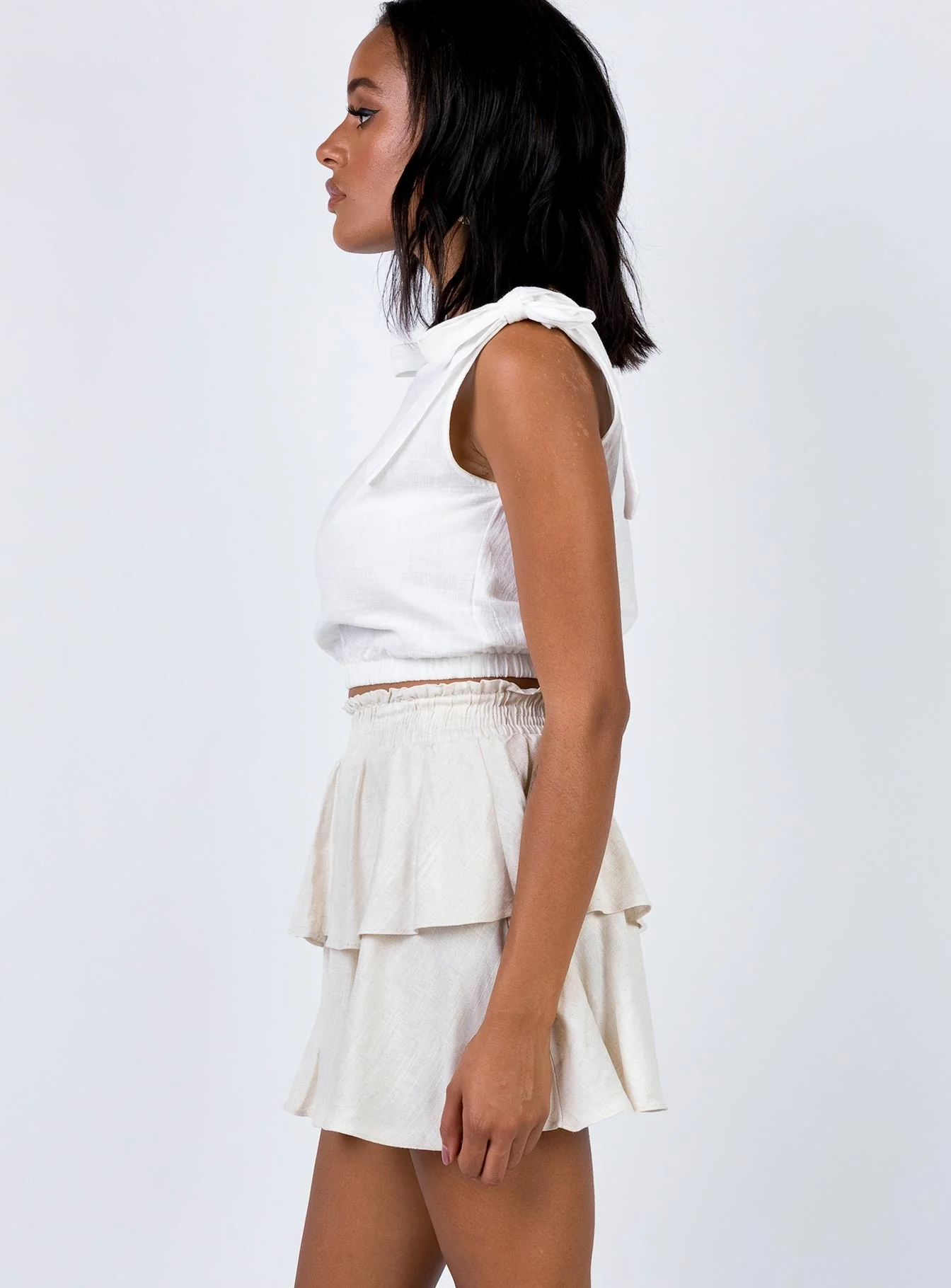 Greta Mini Skirt Beige