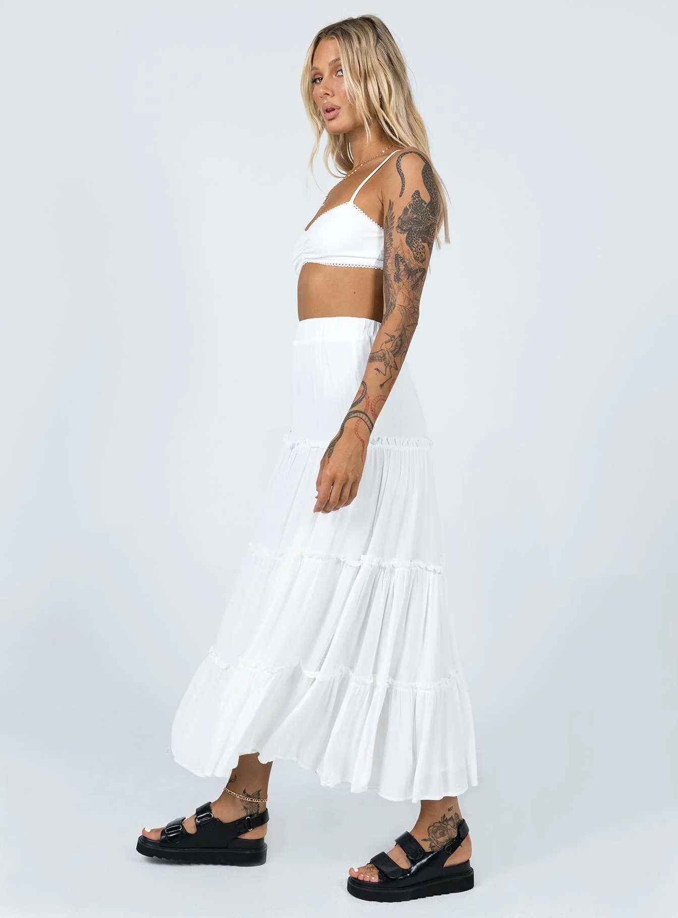 Miriah Maxi Skirt White