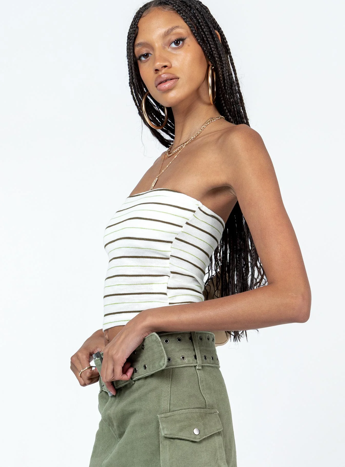 Devall Strapless Top Cream / Multi