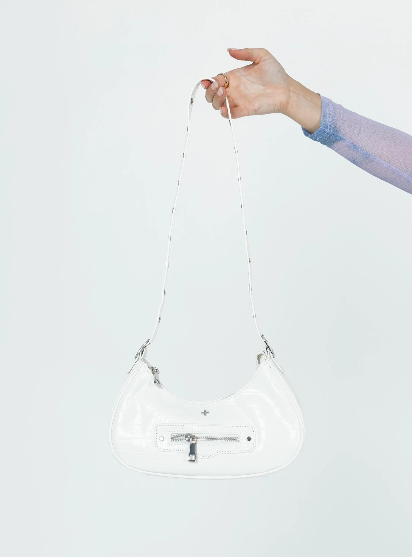 Peta & Jain Moto White Croc