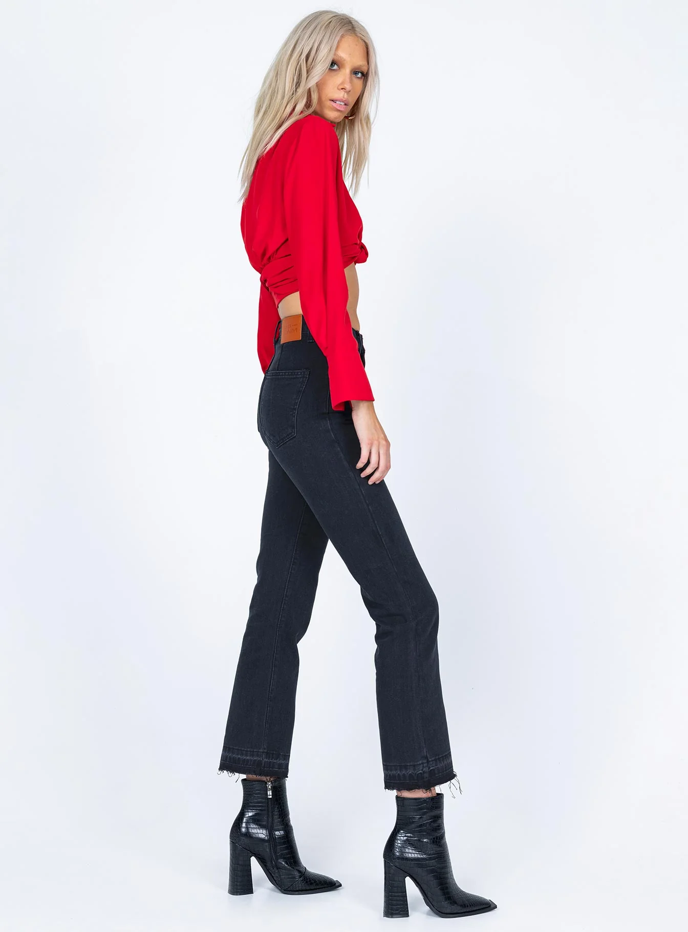 Marseille Cropped Leg Denim Jeans Black