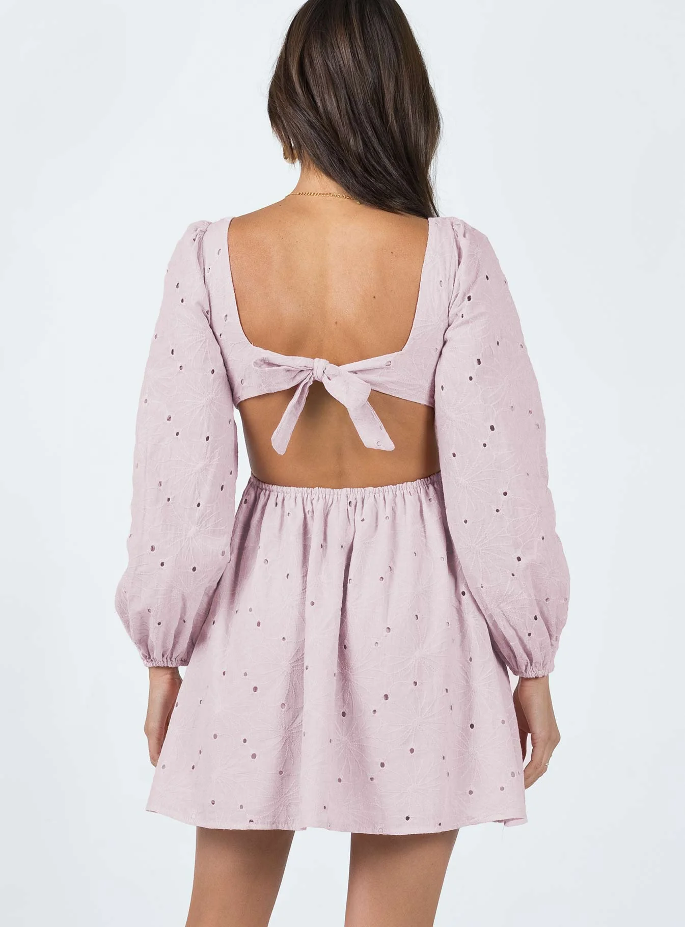 Xali Long Sleeve Mini Dress Pink