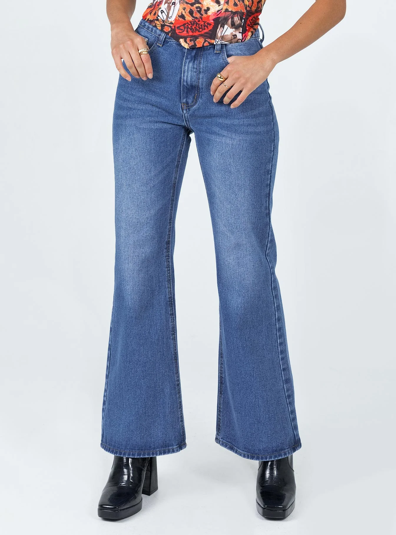 Darfield Mid Wash Flare Denim Jeans